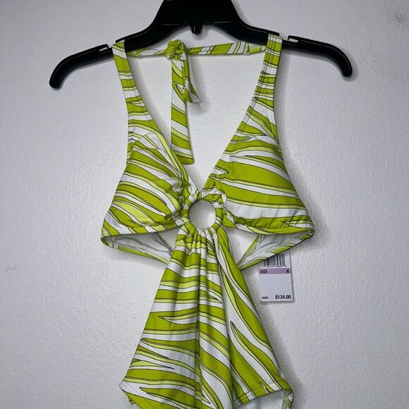 MICHAEL MICHAEL KORS Women's Printed O-Ring Cutout One-Piece Swimsuit Size 6 - Picture 8 of 11
